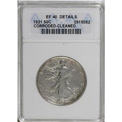 1921 50C --Corroded, Cleaned--ANACS. XF40 Details. A gl 