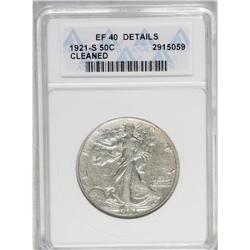 1921-S 50C --Cleaned--ANACS. XF40 Details. The economic 