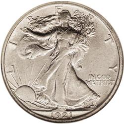 1921-S 50C AU53 NGC. This is a delightful, lightly cir 