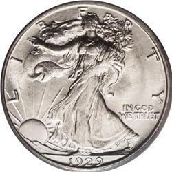 1929-S 50C MS65 PCGS. Fully lustrous, essentially unto 