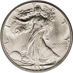 1933-S 50C MS65 PCGS. A bright, flashy, virtually unto 