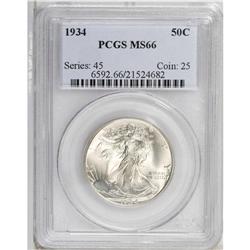 1934 50C MS66 PCGS. Both sides have brilliant silver l 