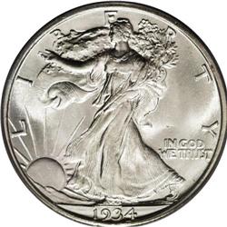 1934-S 50C MS65 PCGS. This crisply struck Gem has a be 