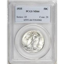 1935 50C MS66 PCGS. A nicely detailed Premium Gem with 