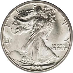 1935-D 50C MS65 PCGS. Sharp looking, bright original s 