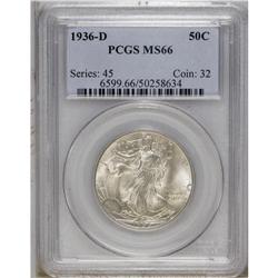 1936-D 50C MS66 PCGS. A highly lustrous Premium Gem th 