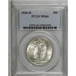1936-D 50C MS66 PCGS. A touch of reddish-gold toning a 