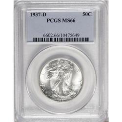 1937-D 50C MS66 PCGS. Liberty''s branch hand is boldly 