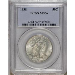 1938 50C MS66 PCGS. A lustrous silver-gray piece that 