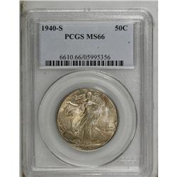 1940-S 50C MS66 PCGS. A mixture of subtle tan-gold and 