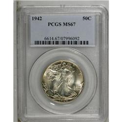 1942 50C MS67 PCGS. A nicely struck Superb Gem with la 