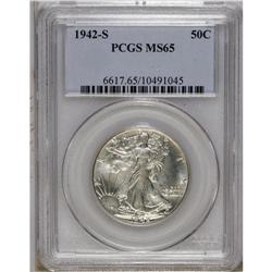 1942-S 50C MS65 PCGS. A lustrous short-set Gem that ha 