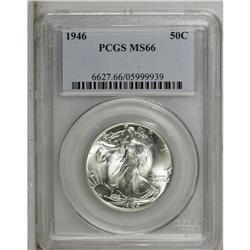 1946 50C MS66 PCGS. This practically untoned Premium G 