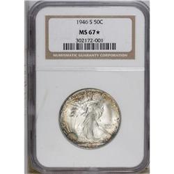 1946-S 50C MS67 S NGC. A highly lustrous and well str 