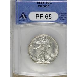 1938 50C PR65 ANACS. Boldly impressed and moderately r 