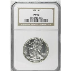 1938 50C PR66 NGC. A deeply reflective champagne-toned 