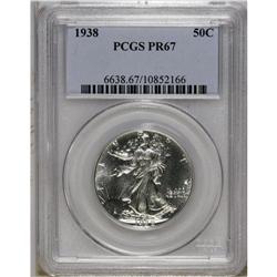 1938 50C PR67 PCGS. Boldly defined with just a touch o 