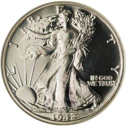 1942 50C PR66 Cameo NGC. Cameo proof Walking Liberty h 