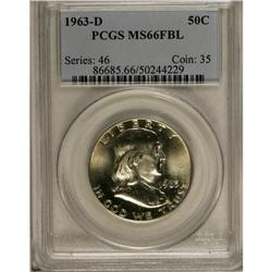 1963-D 50C MS66 Full Bell Lines PCGS. The highly lustr 