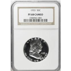 1953 50C PR68 Cameo NGC. Untoned and deeply reflective 