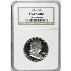 1954 50C PR68 Cameo NGC. An exquisitely preserved blac 
