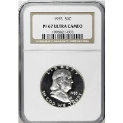 1955 50C PR67 Ultra Cameo NGC. Deeply mirrored with bl 