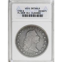 1795 S$1 Flowing Hair, Two Leaves--Cleaned--ANACS. VG 