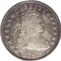 1795 S$1 Draped Bust, Centered AU50 PCGS. B-15, BB-52, 