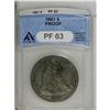 Image 3 : 1861 S$1 PR63 ANACS. David Bowers writes that only abo 