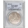 Image 1 : 1874-CC T$1 Chop Mark MS62 PCGS. Highly lustrous and u 