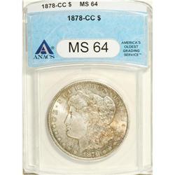 1878-CC S$1 MS64 ANACS. Highly lustrous and nicely str 