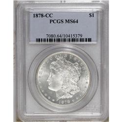1878-CC S$1 MS64 PCGS. Crisply struck with lightly fro 