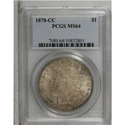 1878-CC S$1 MS64 PCGS. A sharply struck example of the 