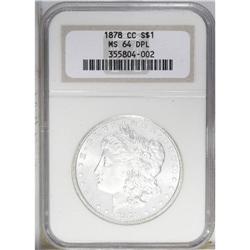 1878-CC S$1 MS64 Deep Mirror Prooflike NGC. Boldly str 