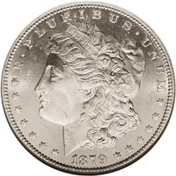 1879-CC S$1 MS63 Prooflike NGC. Both sides of this bri 