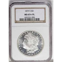 1879-S S$1 MS67 S Prooflike NGC. Moderately reflectiv 