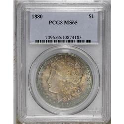 1880 S$1 MS65 PCGS. A lightly toned Gem with underlyin 