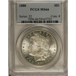 1880 S$1 MS66 PCGS. Highly lustrous with a hint of gol 