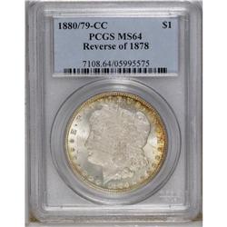 1880/79-CC S$1 Reverse of 1878 MS64 PCGS. VAM-4. A Top 