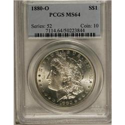 1880-O S$1 MS64 PCGS. Spectacular luster radiates from 