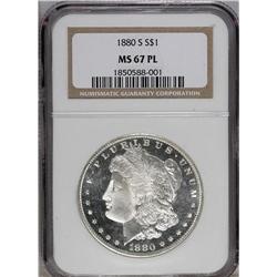1880-S S$1 MS67 Prooflike NGC. This visually impressiv 