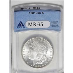 1881-CC S$1 MS65 ANACS. Fully brilliant with exquisite 