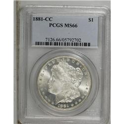 1881-CC S$1 MS66 PCGS. The boldly struck, lightly fros 