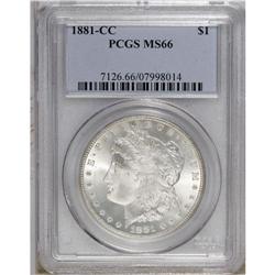 1881-CC S$1 MS66 PCGS. A remarkably frosty Premium Gem 