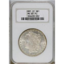 1881-CC S$1 MS65 Prooflike NGC. A moderately reflectiv 