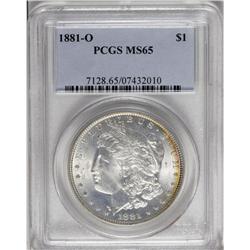 1881-O S$1 MS65 PCGS. Thin bands of bright lemon and p 