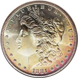 1881-S S$1 MS67 S NGC. This coin received the coveted 