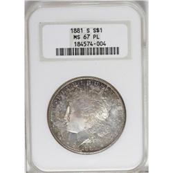 1881-S S$1 MS67 Prooflike NGC. The highly reflective s 