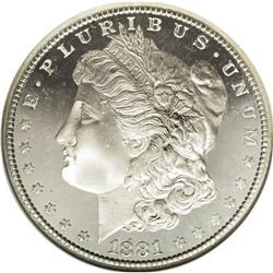 1881-S S$1 MS68 Deep Mirror Prooflike NGC. Spectacular 