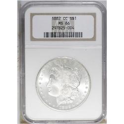 1882-CC S$1 MS66 NGC. Lovely cartwheel luster radiates 
